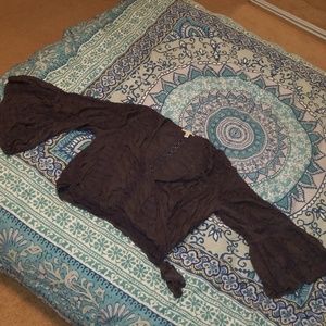 Flowy wrap top with bell sleeves